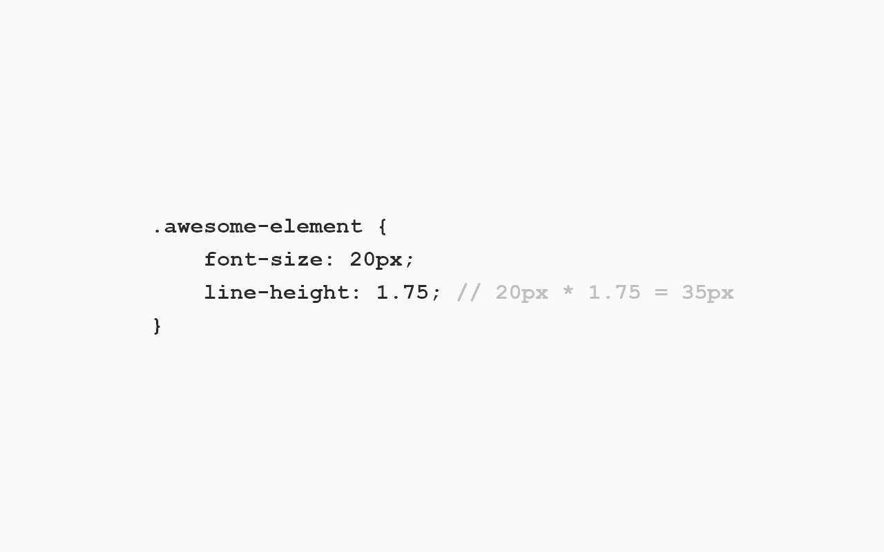 CSSでline-heightをfont-sizeの倍数で指定するイメージ