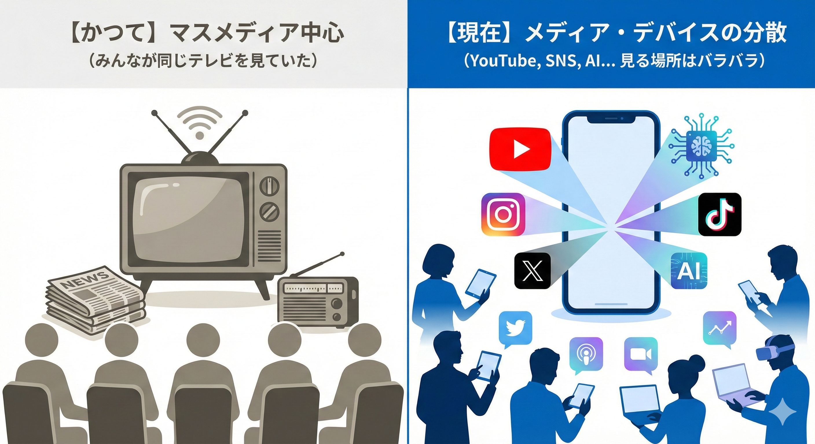 時代変化を示す対比