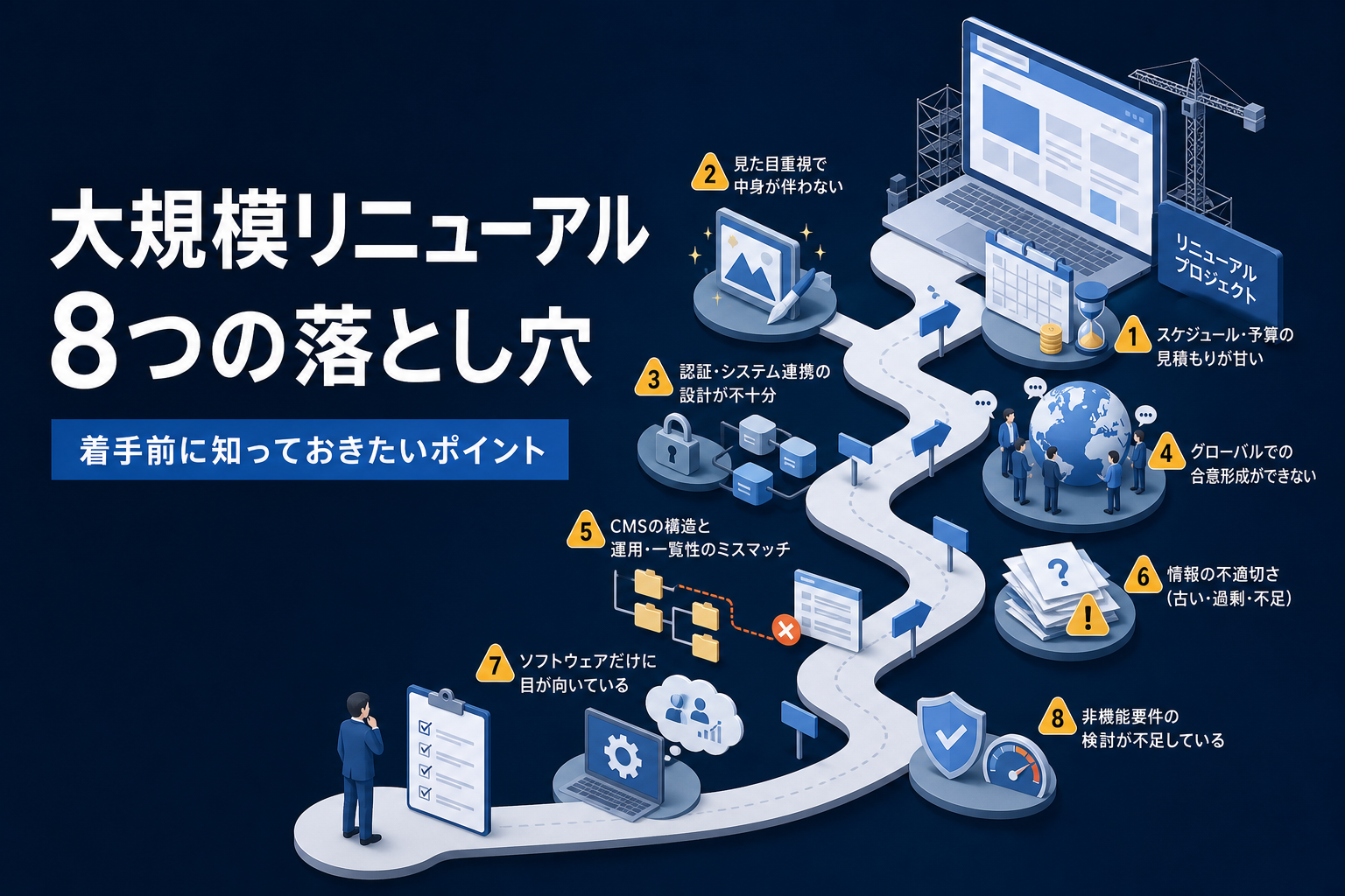 大規模サイトリニューアルで陥りやすいポイント｜着手前に知っておきたい8つの落とし穴